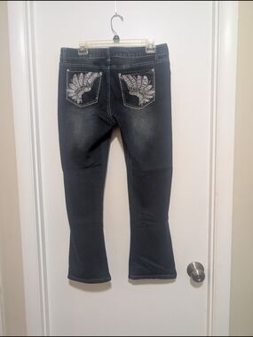 Faded Glory Early 2000s Vintage Bootcut Embellished Sequin Jeans Size 12a